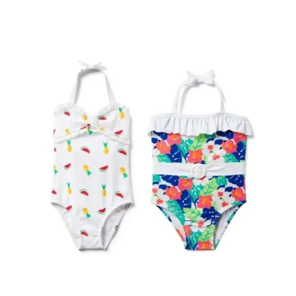 NWT Janie & Jack Baby Girl Set of 2 Swimsuits Bundle 12-18 Months - Picture 1 of 11